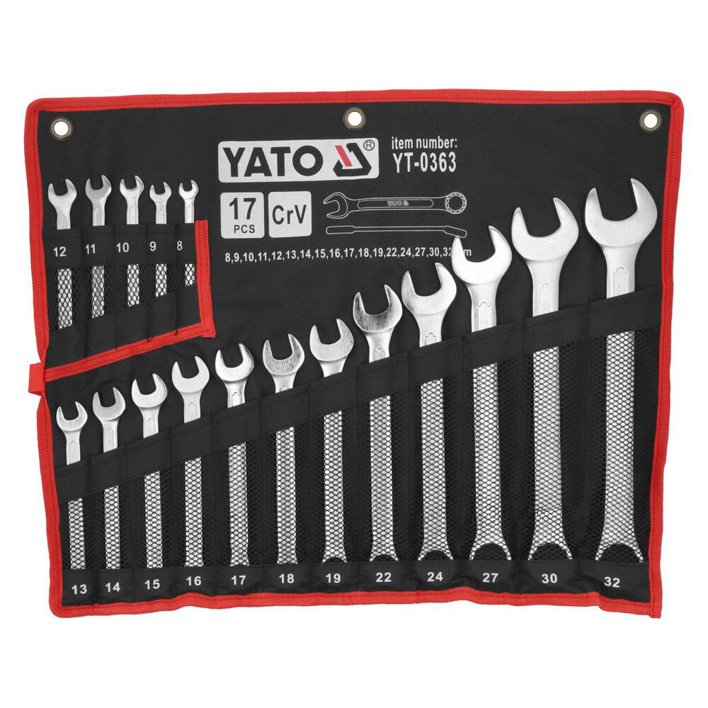 Yato fastlyklasett 8–32mm 17 stk set view