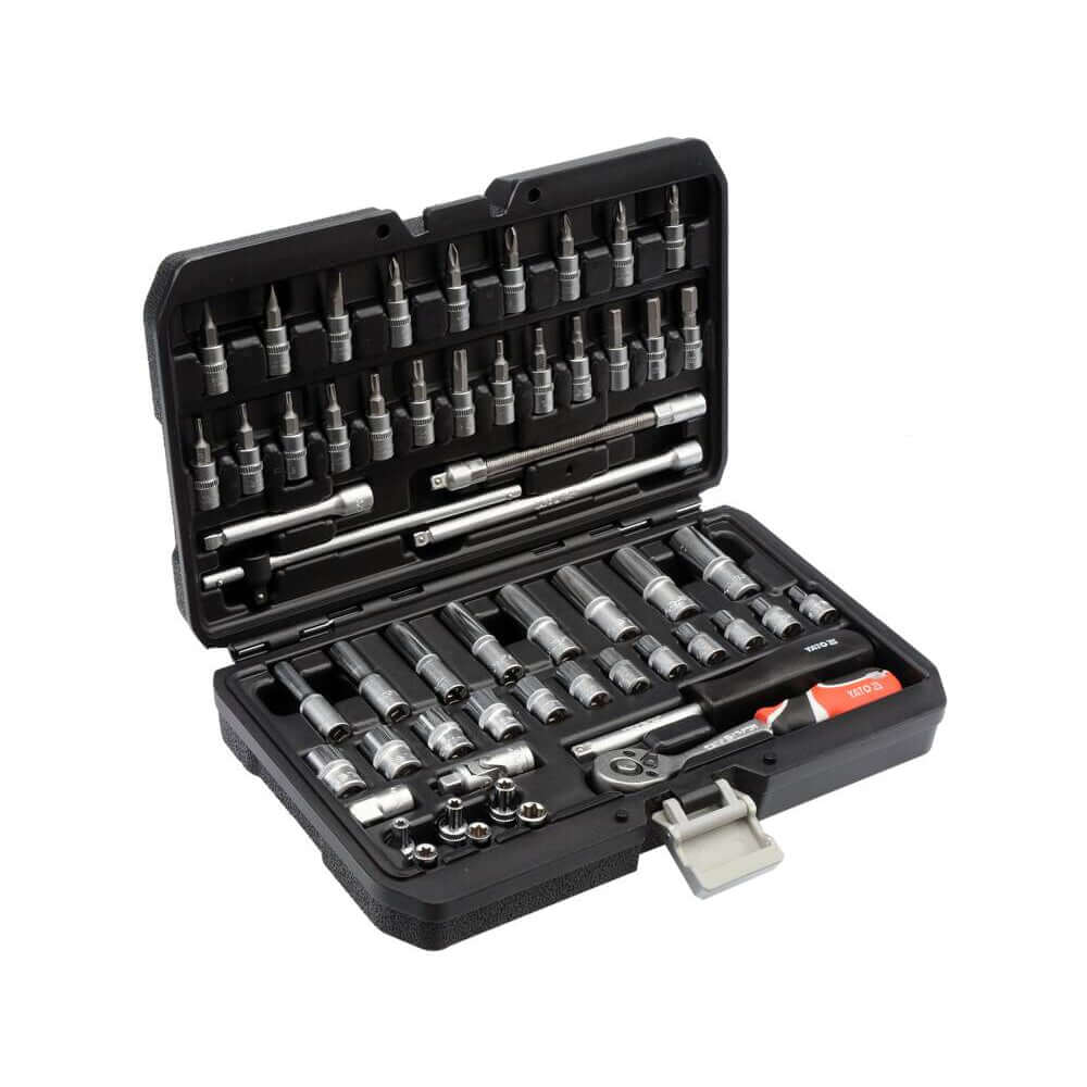 Yato verkfærasett 1/4" 56 stykki halfopen box with tools