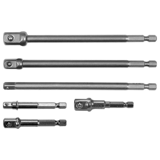 Framlengingar sett 1/4", 3/8", 1/2" 6stk HEX