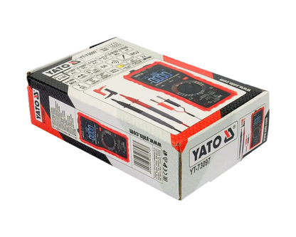 Yato digital multimeter packaging on a white background